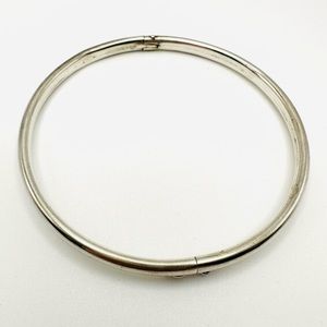 STERLING SILVER 950 Vintage Hinged Minimalist Hollow Bangle Bracelet Quality